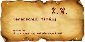 Karácsonyi Mihály névjegykártya