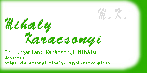 mihaly karacsonyi business card