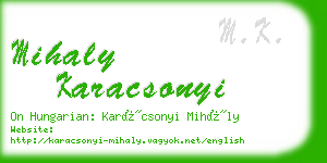 mihaly karacsonyi business card